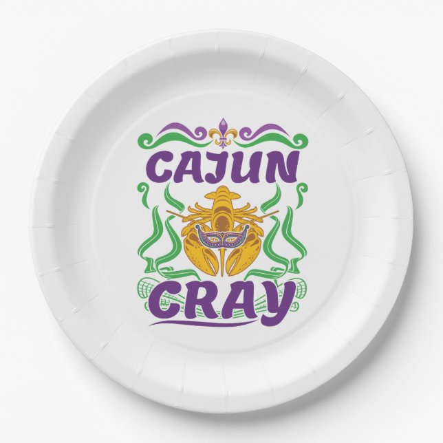 Cajun Cray Crawfish Boil Louisiana New Orleans Paper Plates (Front)