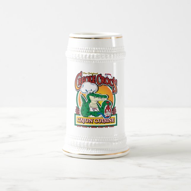 Cajun Creole Mardi Gras Crocodile Beer Stein (Center)