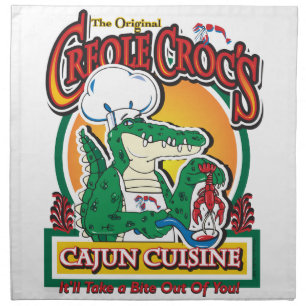 Cajun Creole Mardi Gras Crocodile Cloth Napkin