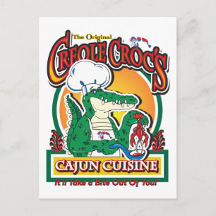 Cajun Creole Mardi Gras Crocodile Postcard