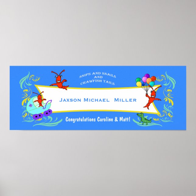 Cajun Critters Baby  Boy Banner (blank) Poster (Front)