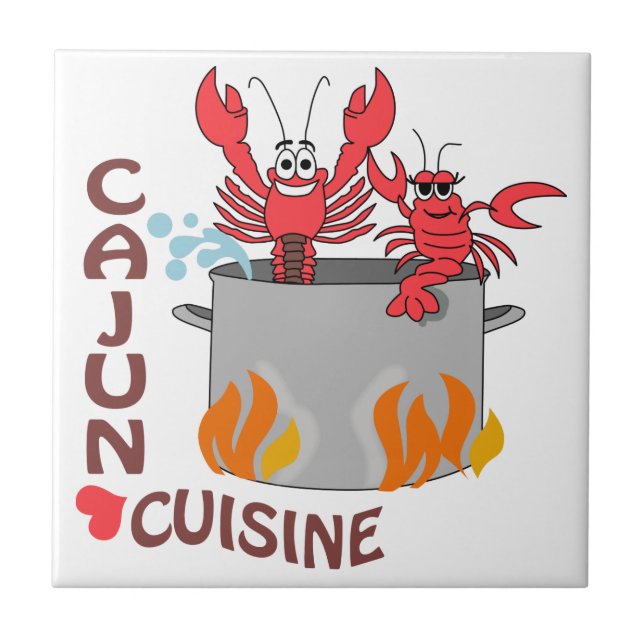 Cajun Cuisine Ceramic Tile (Front)