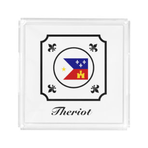 Cajun Flag Acadian Flag Fleur-de-Lis Tray