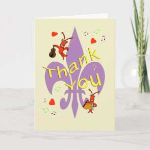 Cajun Fleur de Lis Crawfish Thank You