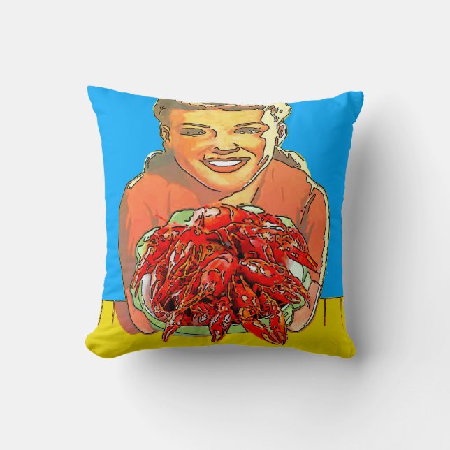 Cajun Gal, Boiled Crawfish, add text Throw Pillow (Front)