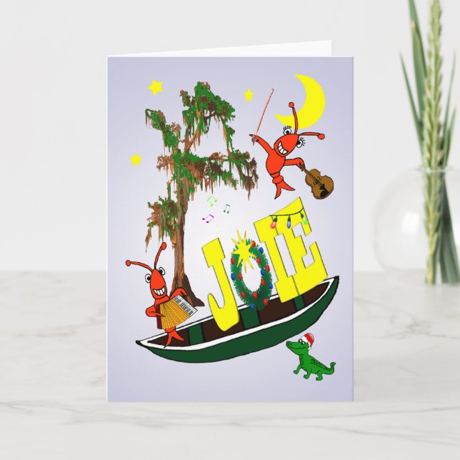 Cajun Joy Christmas in French Holiday Card (Front)