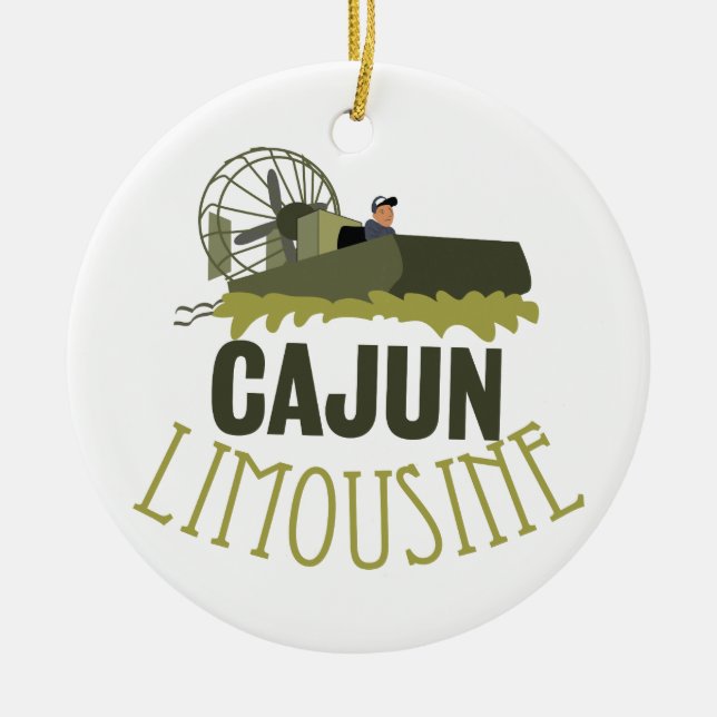 Cajun Limousine Ceramic Ornament (Front)