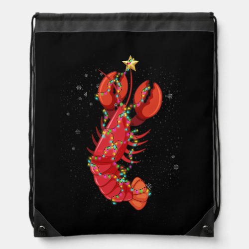 Cajun Louisiana Christmas Merry Crabmas X_Mas Ligh Drawstring Bag