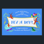 Cajun New Baby Boy Yard Sign<br><div class="desc">Let everyone know about the arrival of your baby Cajun baby boy with these Cajun baby it's a boy yard signs. Available in 3 different sizes, the signs feature cute Cajun crawfish with balloons and a baby crawfish in a carriage decorated with a Fleur de Lis symbol. A cute alligator...</div>