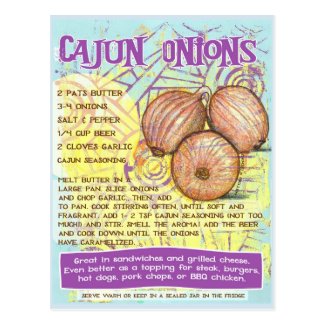 Cajun Onions Recipe Postcard