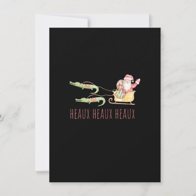 Cajun Santa Alligator Heaux Heaux Heaux Christmas  Invitation (Front)
