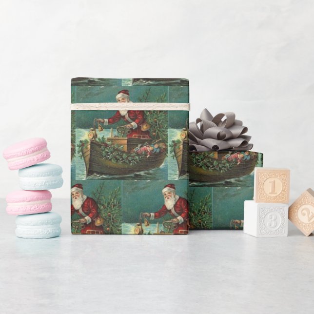 Cajun Santa Christmas gift wrapping paper (Baby Shower)