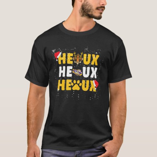 Cajun Santa Tigers Heaux Heaux Heaux Christmas X_M T_Shirt