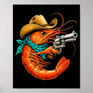 Cajun seafood funny shrimp poster