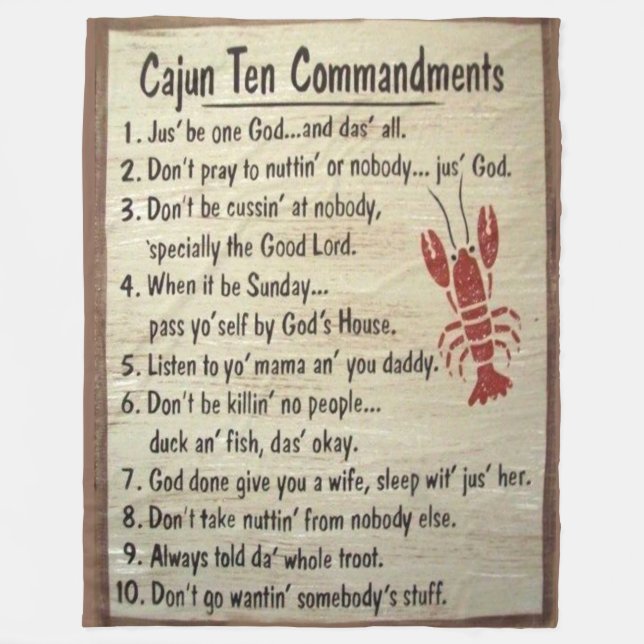 CAJUN TEN COMMANDMENTS FLEECE BLANKET (Front)
