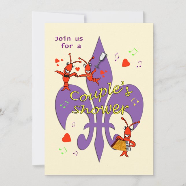 Cajun Themed Couple Shower Invitation (Front)