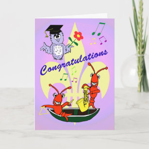 Cajun Themed Crawfish Graduation Card
