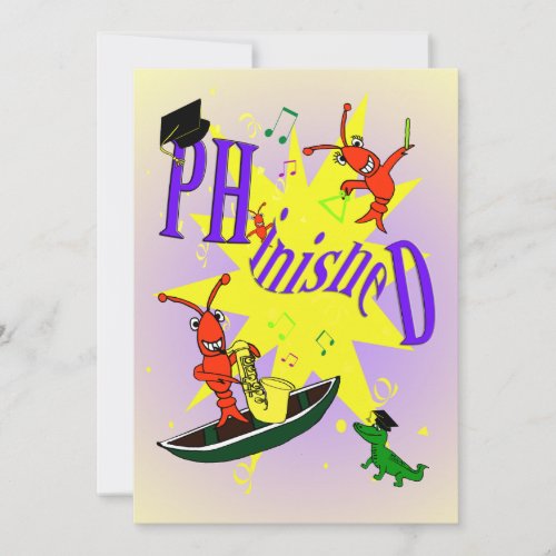 Cajun Themed Ph.d Party Invitation