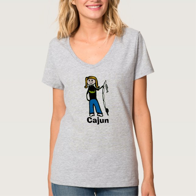 Cajun Woman Fish, edit text T-Shirt (Front)