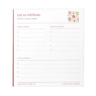 Cake and Candle Birthday Party Notepad