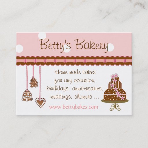 Customizable Cake and Cookies Bakery Business Card