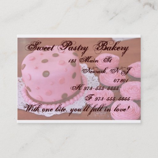 Customizable Cake and Cupcakes business cards