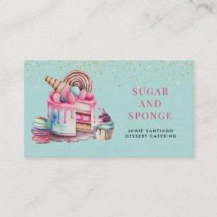 Cake And Desserts Pastry Chef Baker Watercolor Business Card