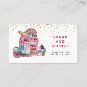 Cake And Desserts Pastry Chef Baker Watercolor Business Card