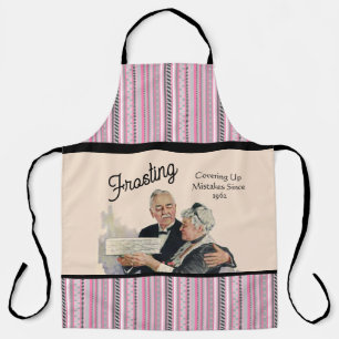 Cake and Mistakes, Personalized Vintage Funny Pink Apron