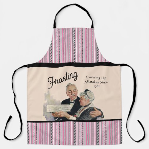 Cake and Mistakes Personalized Vintage Funny Pink Apron