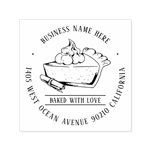 Cake and Pie Bakery Business Name Return Address Self_inking Stamp