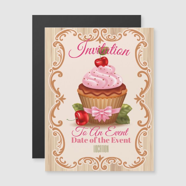 Cake Any Event Magnetic Invitation (Front/Back)