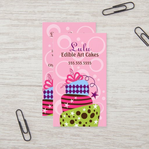 Customizable Cake Art Bakery Business Cards
