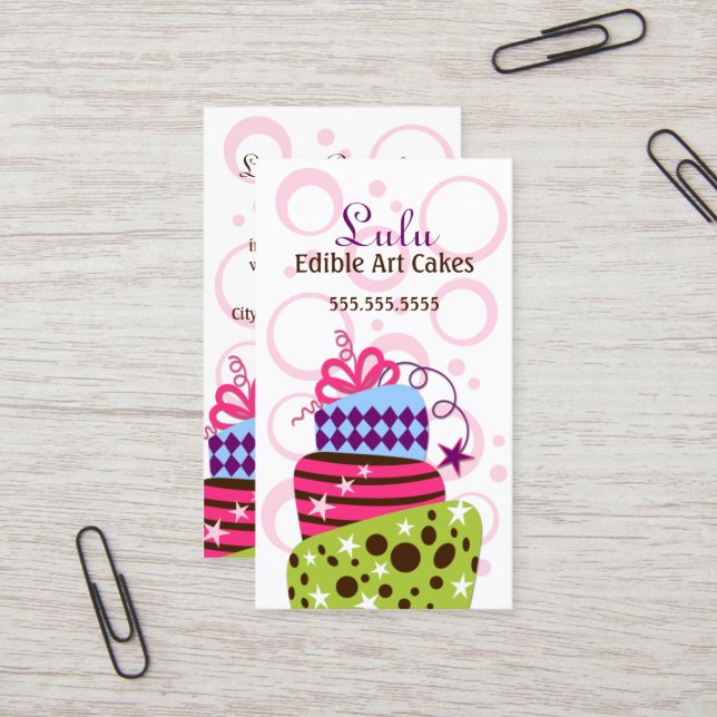 Cake Art Bakery Business Card (Front/Back In Situ)