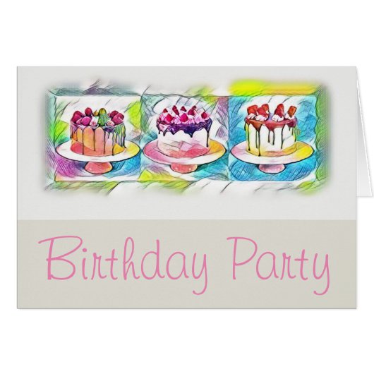 Cake Art Birthday Party Invitation (Front Horizontal)