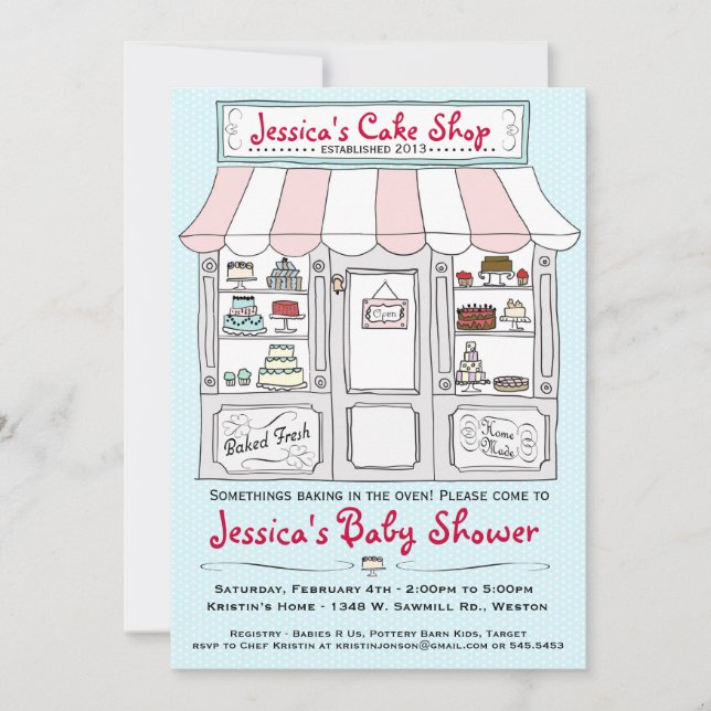 Cake Baby Shower Invitation (Front)