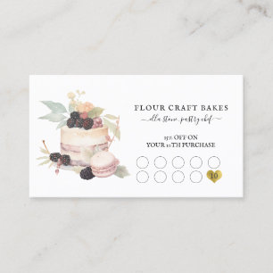 Cake Baker Bakery Pastry Chef Cater Black Loyalty  Card