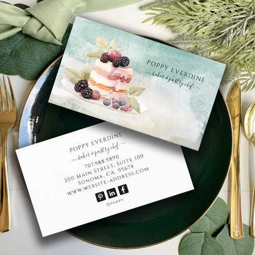 Cake Baker Bakery Pastry Chef Catering Business  Business Card