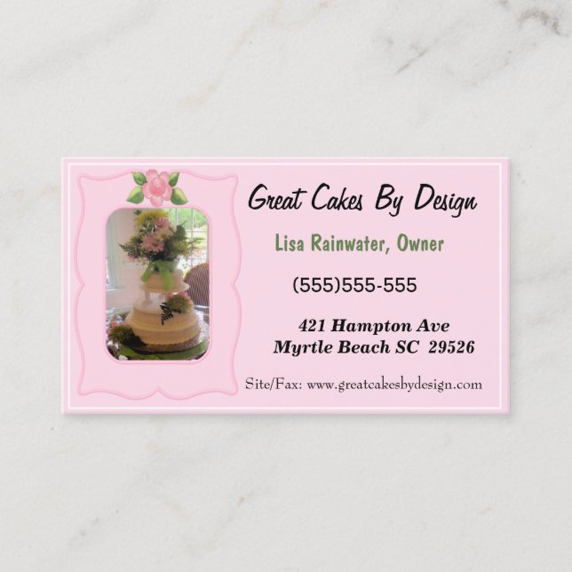 Cake Baker  Business Cards (Front)