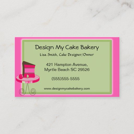 Customizable Cake Baker  Business Cards