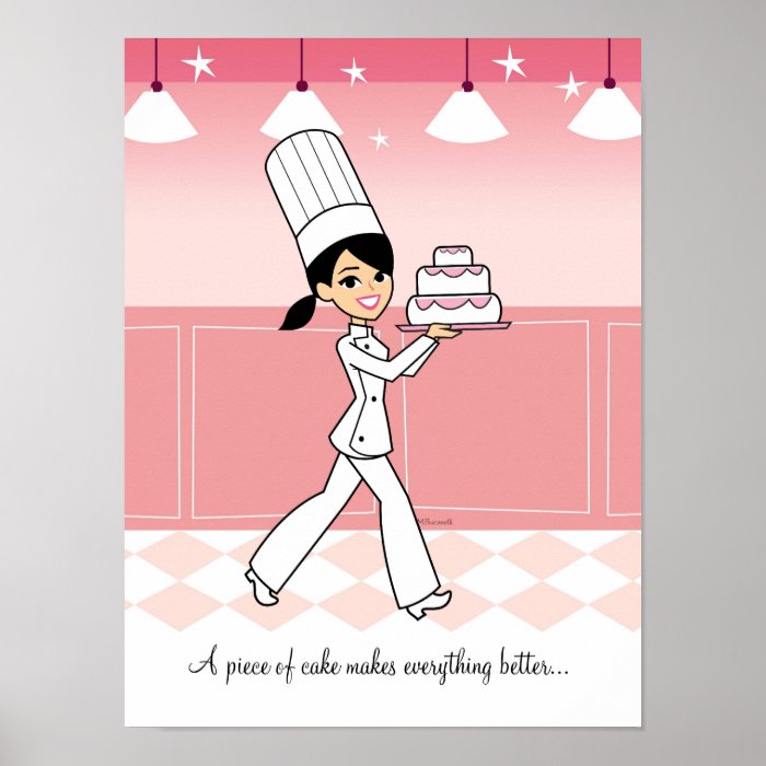 Cake Baker Chef Girl Poster