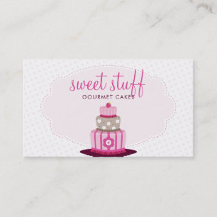 CAKE BAKER cute modern bakery logo pink chocolate Business Card