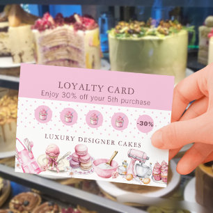 Cake Baker Loyalty Rewards Promotional QR Code Business Card