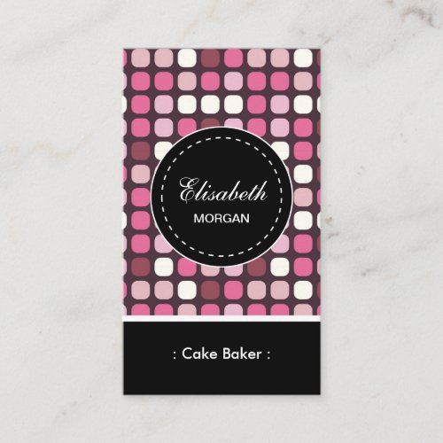 Cake Baker- Pink Polka Pattern Business Cards