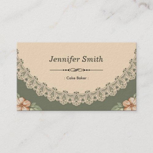 Cake Baker _ Vintage Chic Floral Business Card