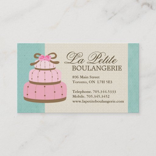 Customizable Cake Bakery Business Cards