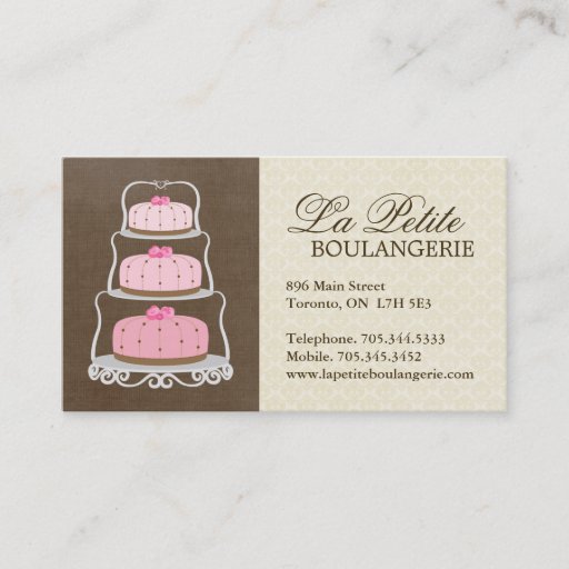 Customizable Cake Bakery Business Cards