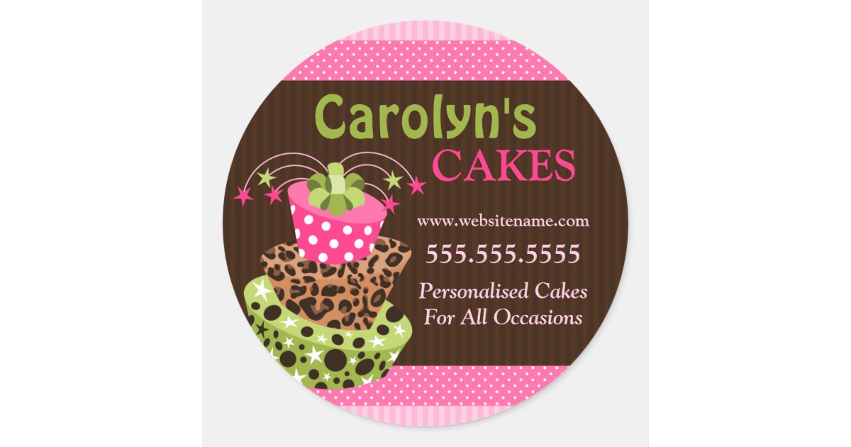 Cake Bakery Business Stickers | Zazzle