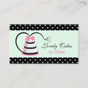 Cake Bakery in Pink Black and Mint Business Card