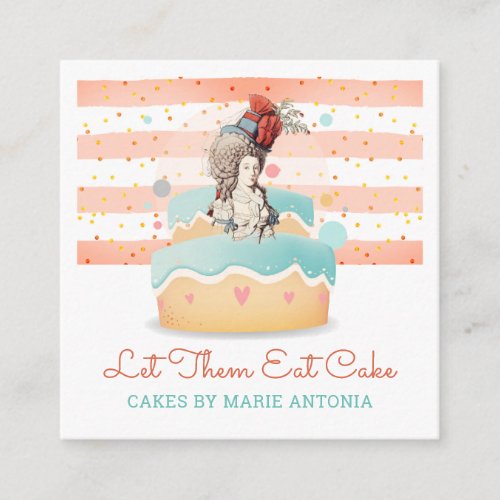 Cake Bakery Pastry Chef Whimsical Watercolor Baker Square Business Card
